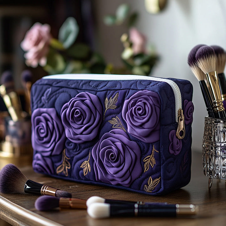 Gesteppte Kosmetiktasche mit Amethystblume NCU0DV7738