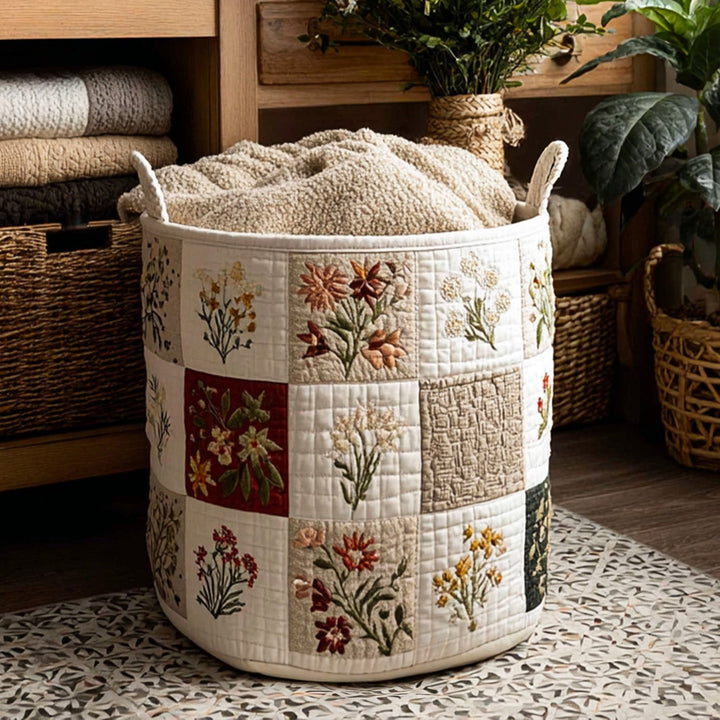 Gesteppter Wäschekorb – mit Blumendesign NCU0PTT737