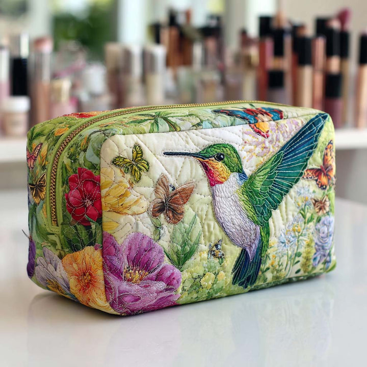 Gesteppte Kosmetiktasche mit beweglichen Blumen NCU0NT10158