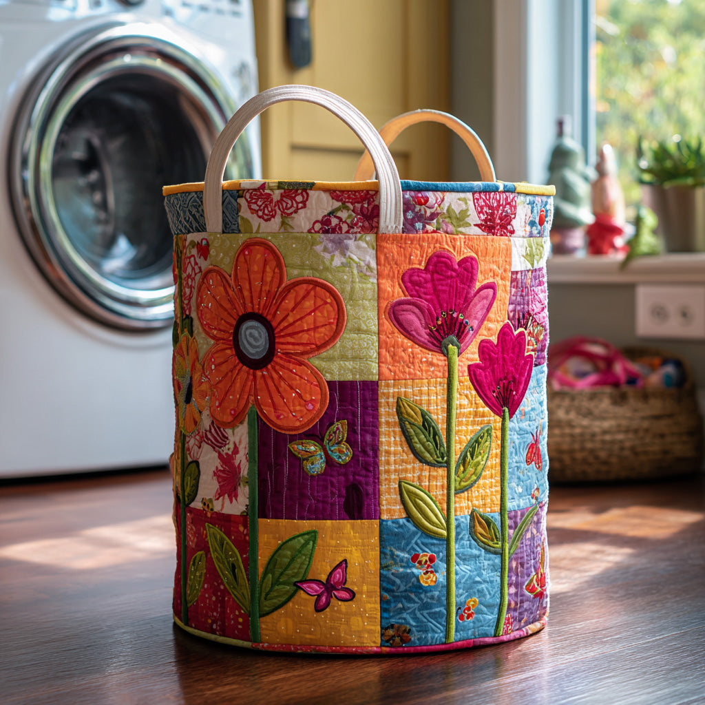 Gesteppter Wäschekorb – im Boho-Stil NCU0DV613