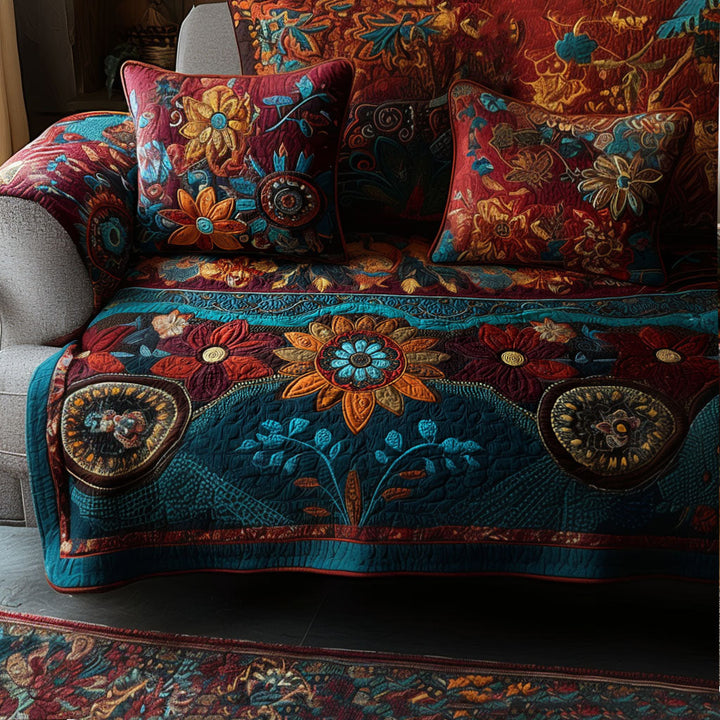 Gesteppter Sofabezug – mit Boho-Wiese NCU0PT10051