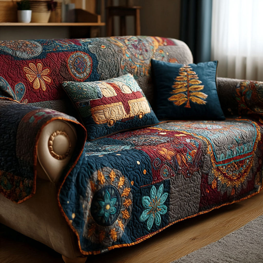 Gesteppter Sofabezug – mit zartem Boho-Muster NCU0PT10052