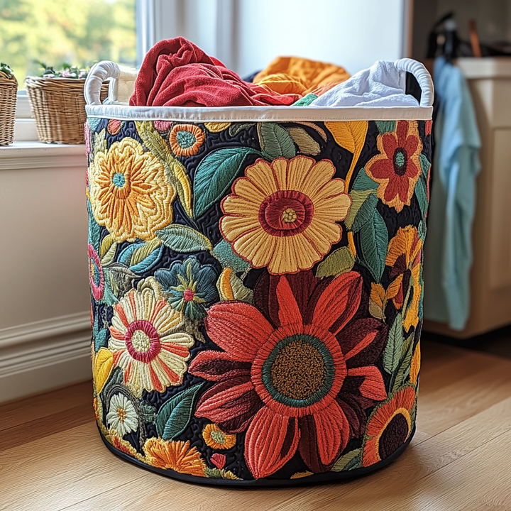 Gesteppter Wäschekorb – mit Blumenmuster NCU0DDK697