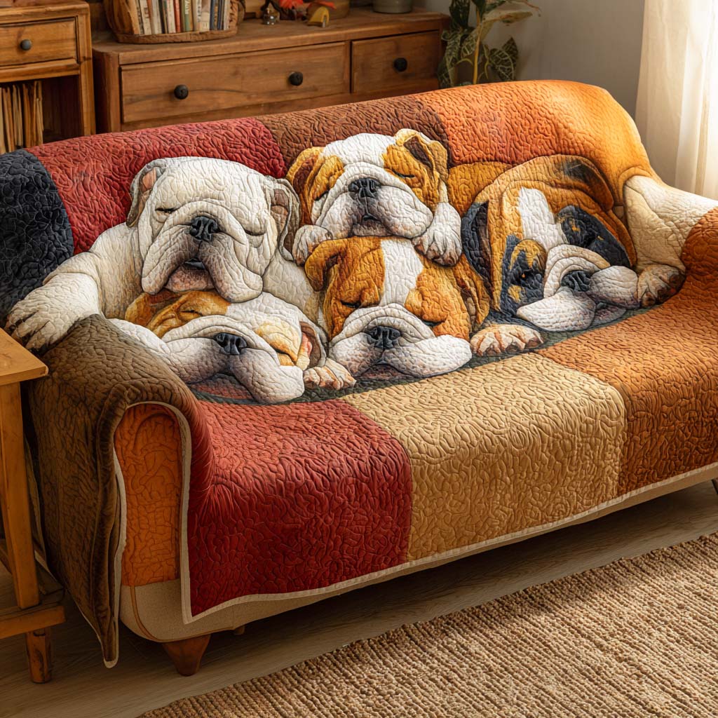 Gesteppter Sofabezug – mit ruhender Bulldogge NCU0XD1305
