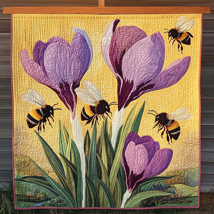 Kunst-Wandbehang – mit Hummeln und Krokussen NCU0NT852