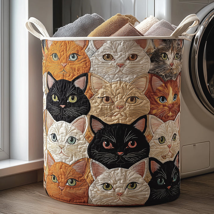Gesteppter Wäschekorb – mit Katzen NCU0TH3110