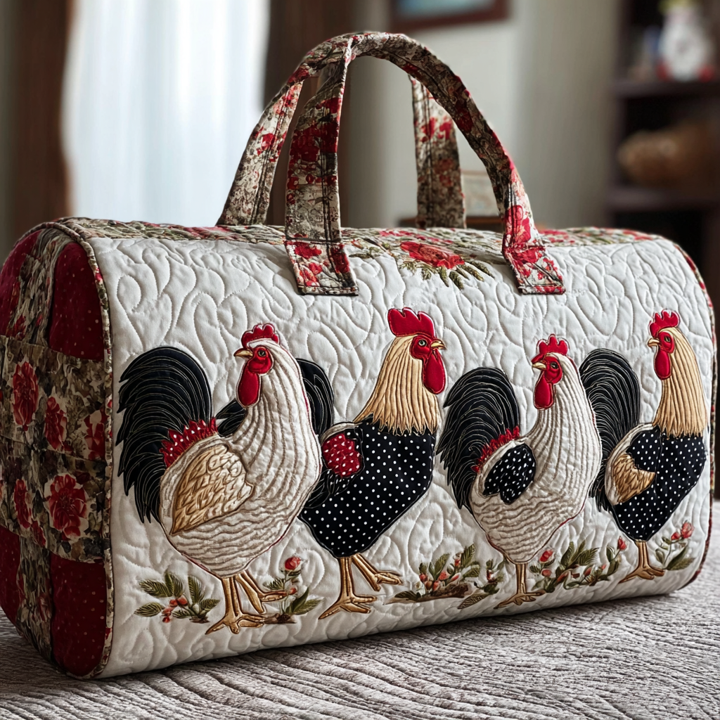 Gesteppte Reisetasche – Landhühner