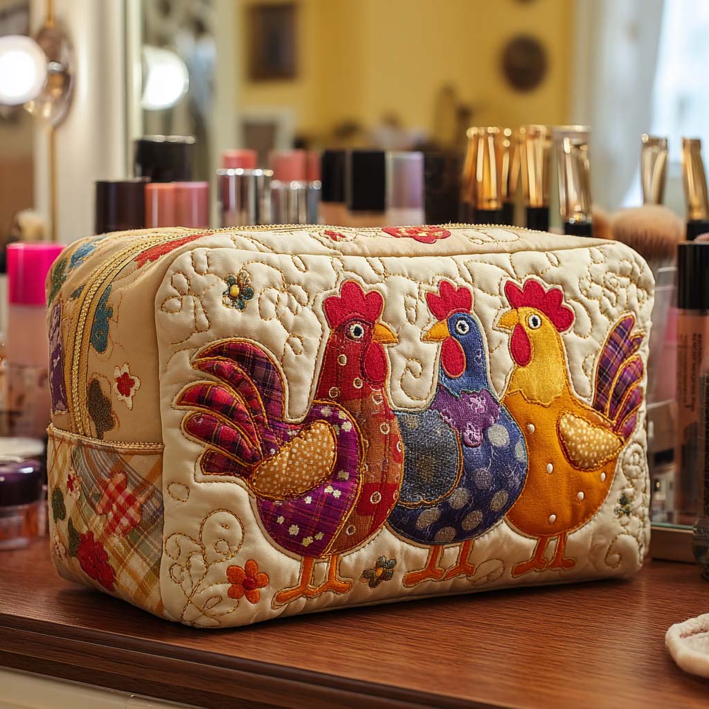 Gesteppte Kosmetiktasche mit träumender Henne NCU0NT10538