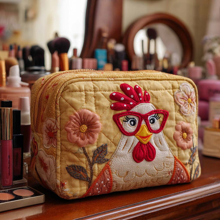 Gesteppte Kosmetiktasche mit leuchtendem Huhn NCU0NT10546