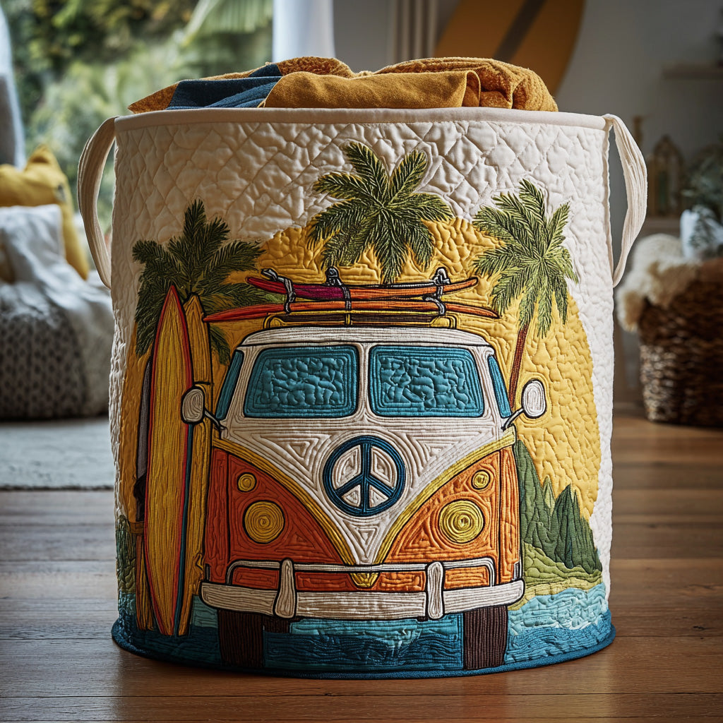 Gesteppter Wäschekorb – im bunten Hippie-Stil NCU0QN026