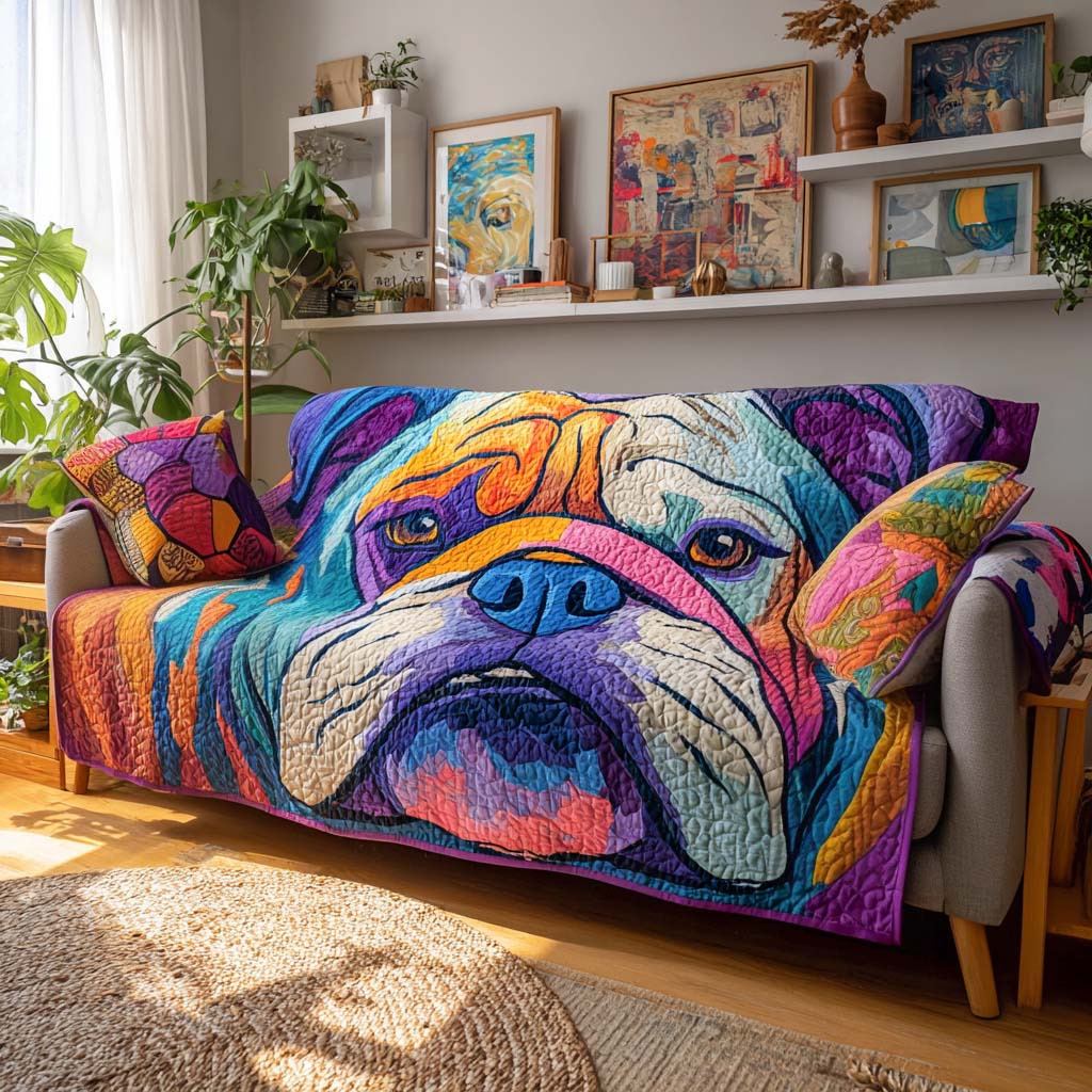 Gesteppter Sofabezug – mit Bulldogge NCU0VT321