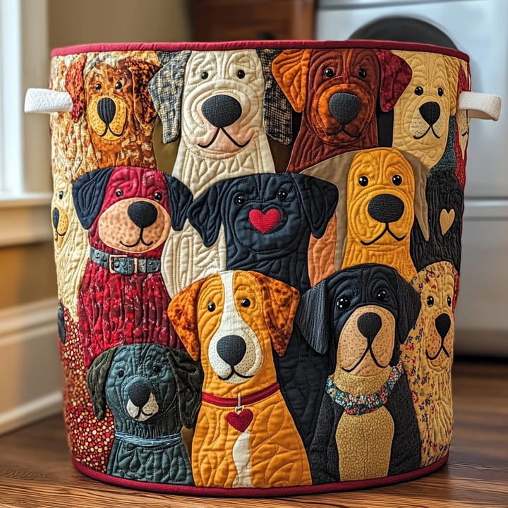 Bunte Hunde | Handgemachter Wäschekorb