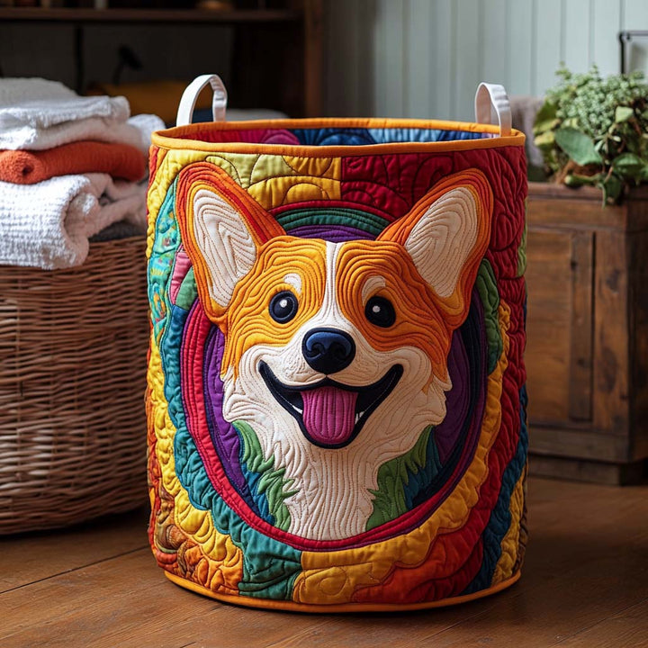 Gesteppter Wäschekorb – mit Corgi NCU0NXD170