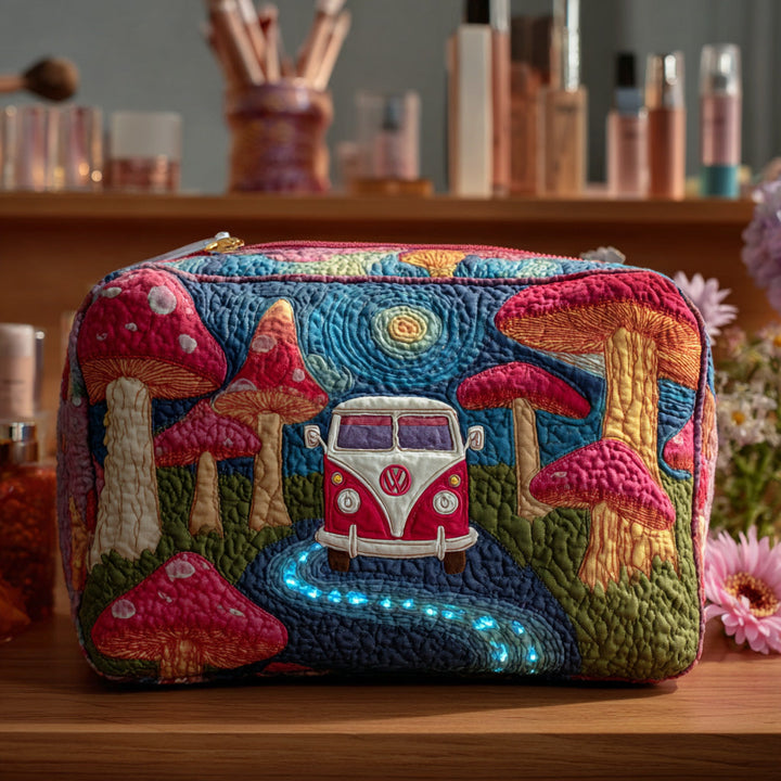 Gesteppte Kosmetiktasche mit kosmischem Hippie-Muster NCU0PT9424
