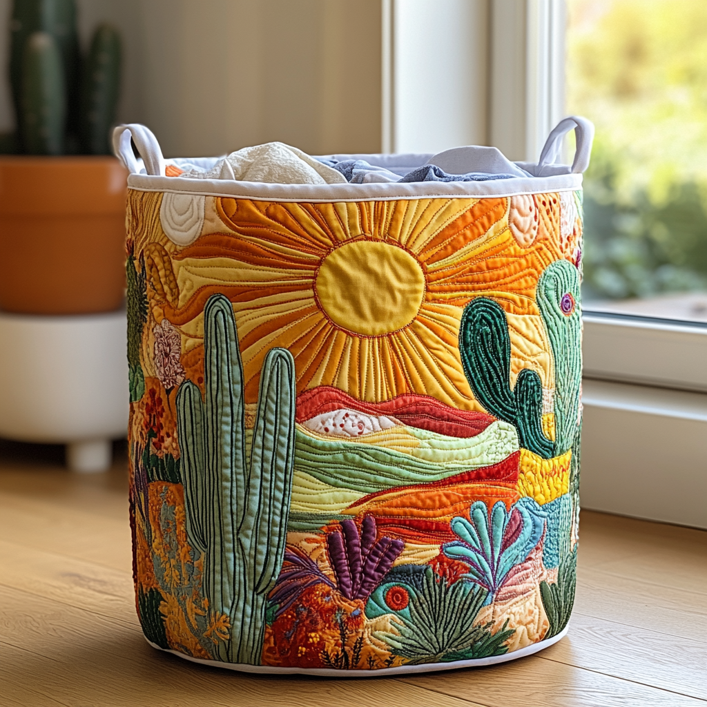 Gesteppter Wäschekorb – mit Blumenmuster NCU0QN003
