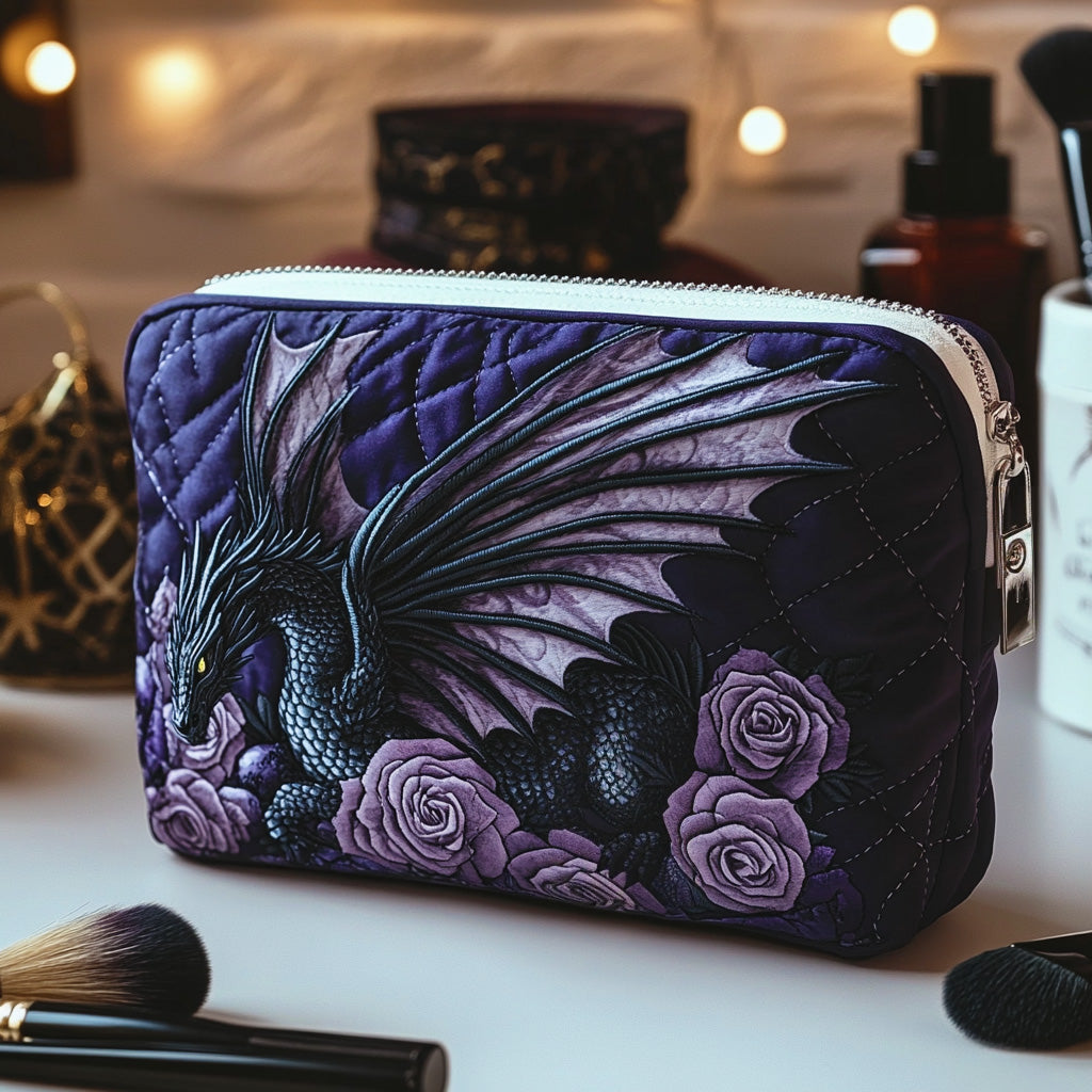 Gesteppte Kosmetiktasche mit eleganter Blume NCU0DV7744