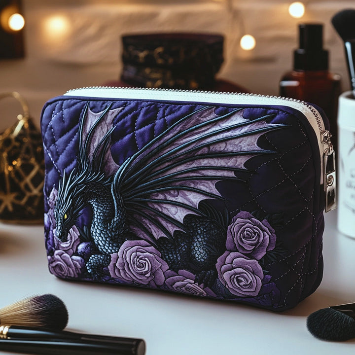 Gesteppte Kosmetiktasche mit eleganter Blume NCU0DV7744