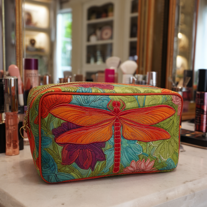 Gesteppte Kosmetiktasche mit Libellen und Blumen NCU0DK10228