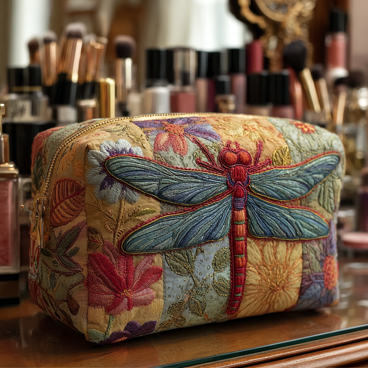 Gesteppte Kosmetiktasche mit eleganter Libelle NCU0DK10236