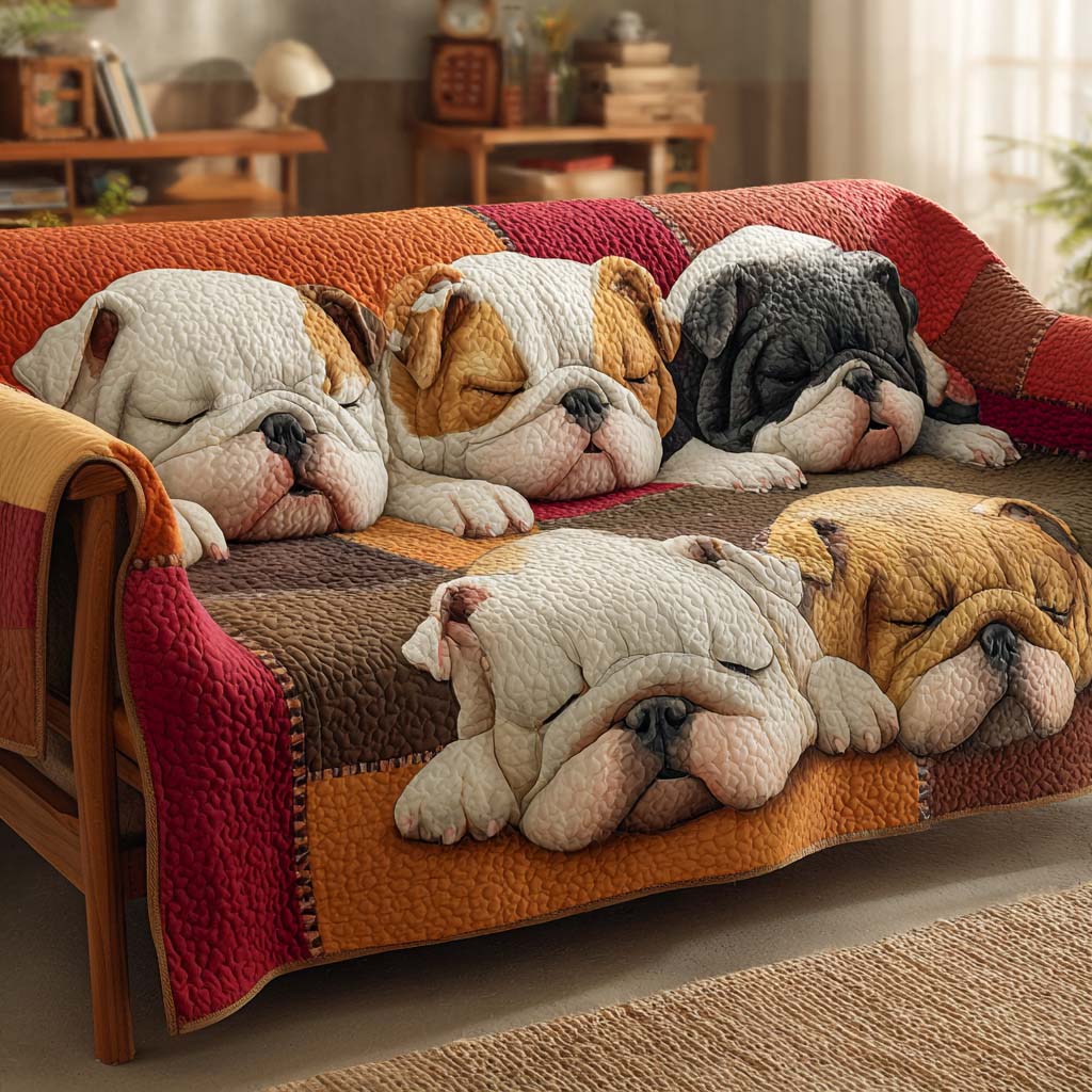 Gesteppter Sofabezug – mit Bulldogge NCU0VT321