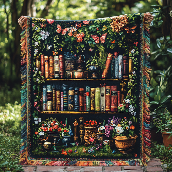 Gewebte Decke – Floral Bookcase NCU0DV3874