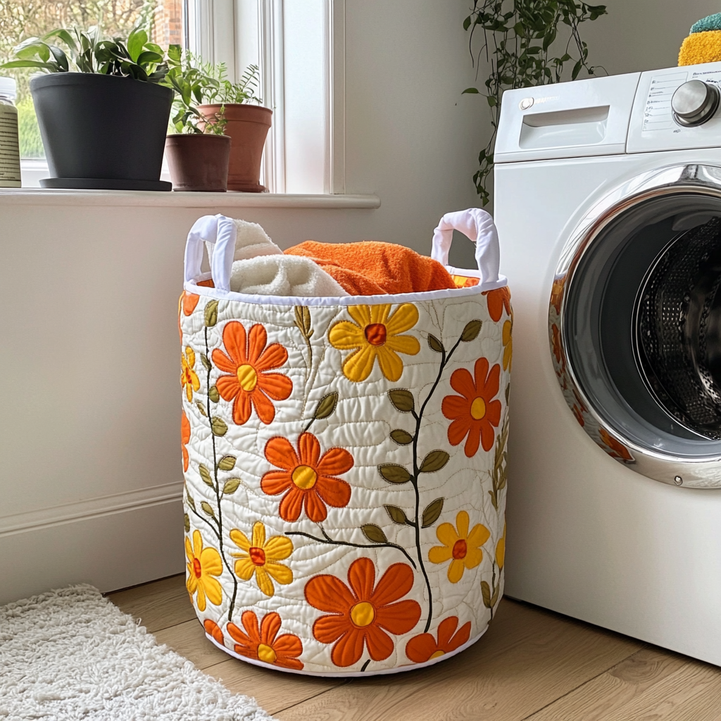 Gesteppter Wäschekorb – mit Blumenmuster NCU0DDK559