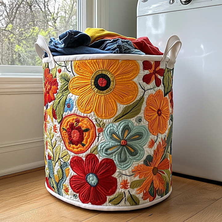 Gesteppter Wäschekorb – mit Blumenmuster NCU0DDK696