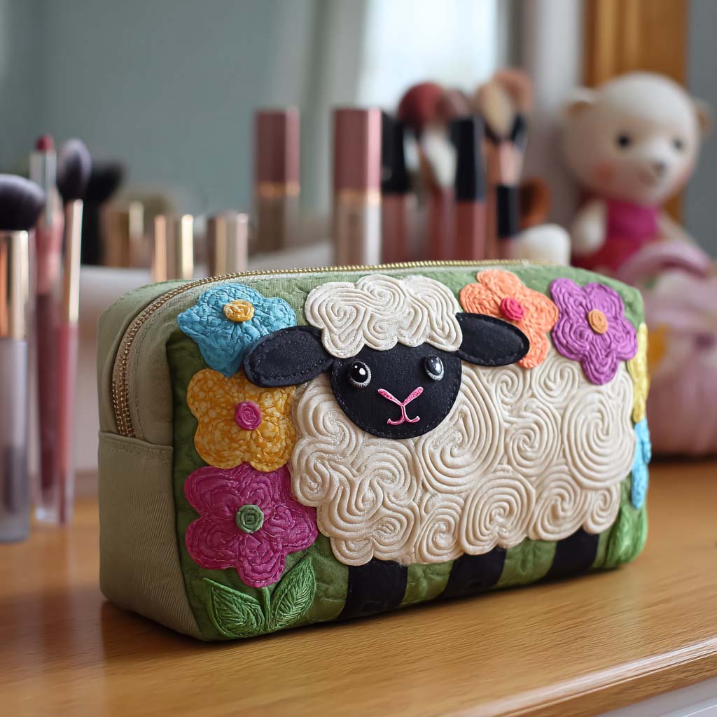 Gesteppte Kosmetiktasche mit Blumenmotiv NCU0NT10385