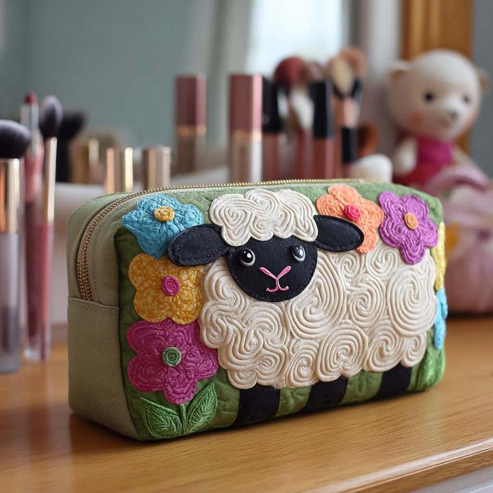 Gesteppte Kosmetiktasche mit Blumenmotiv NCU0NT10385