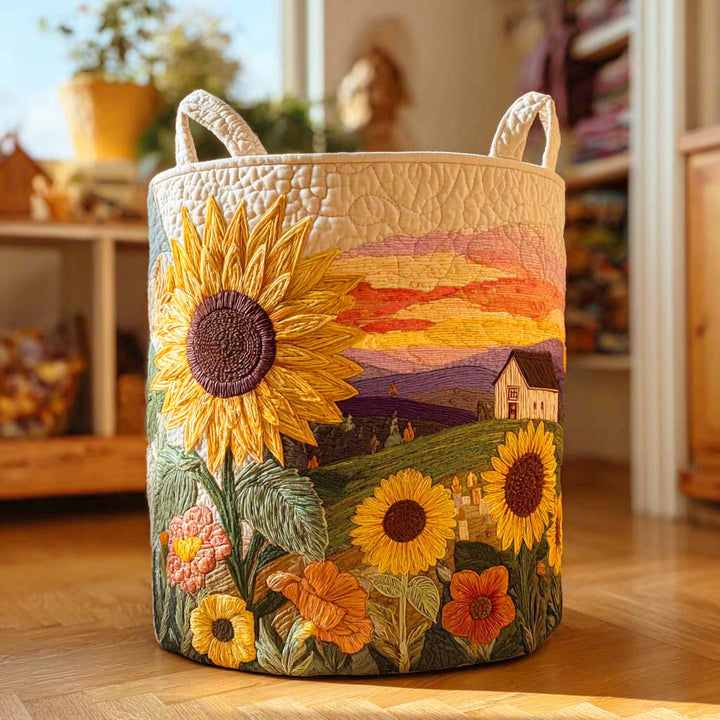 Gesteppter Wäschekorb – mit Sonnenblume NCU0QN042