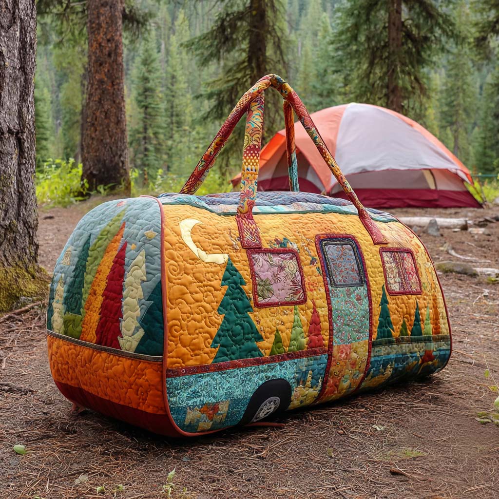 Gesteppte Reisetasche – Camper im Wald