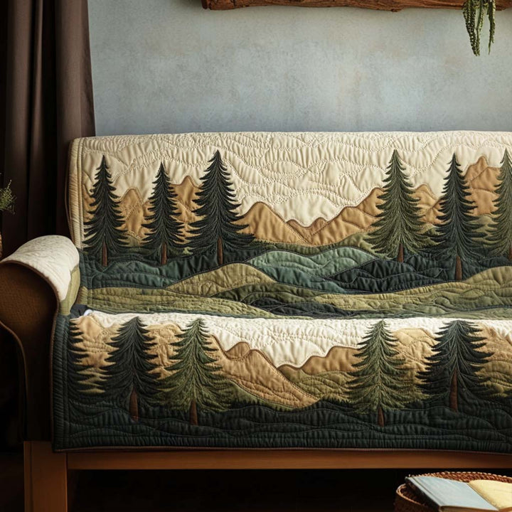 Gesteppter Sofabezug – mit friedlicher Waldlandschaft NCU0NT10661