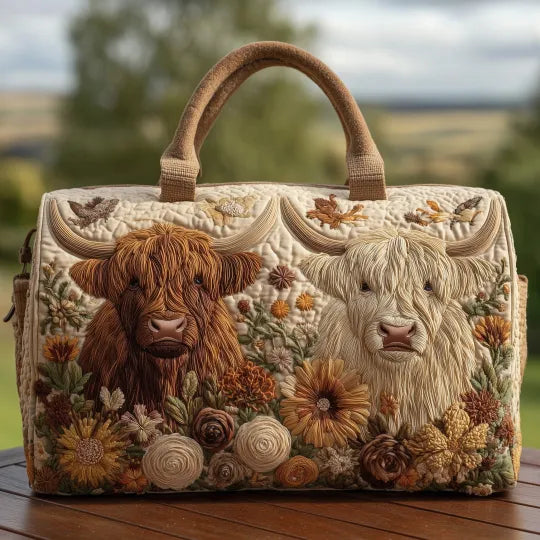 Gesteppte Reisetasche – Schottisches Hochlandrind