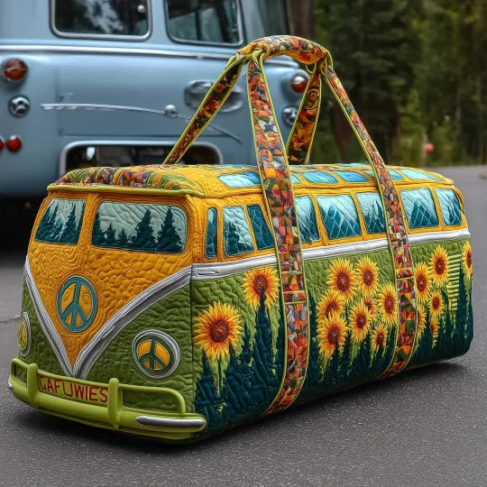 Gesteppte Reisetasche – Hippie-Sonnenblume