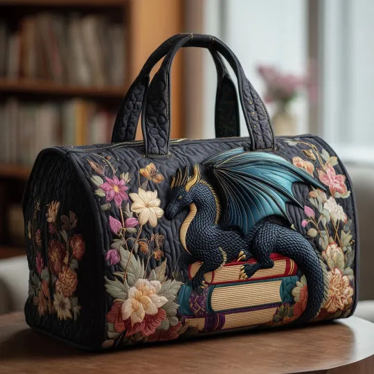 Gesteppte Reisetasche – Literarischer Drache