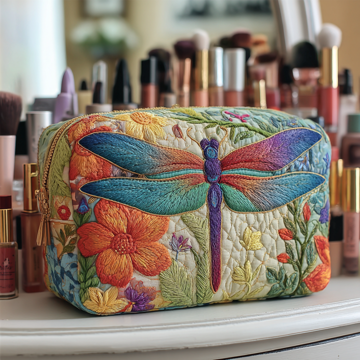 Gesteppte Kosmetiktasche mit goldener Libelle NCU0DK10229