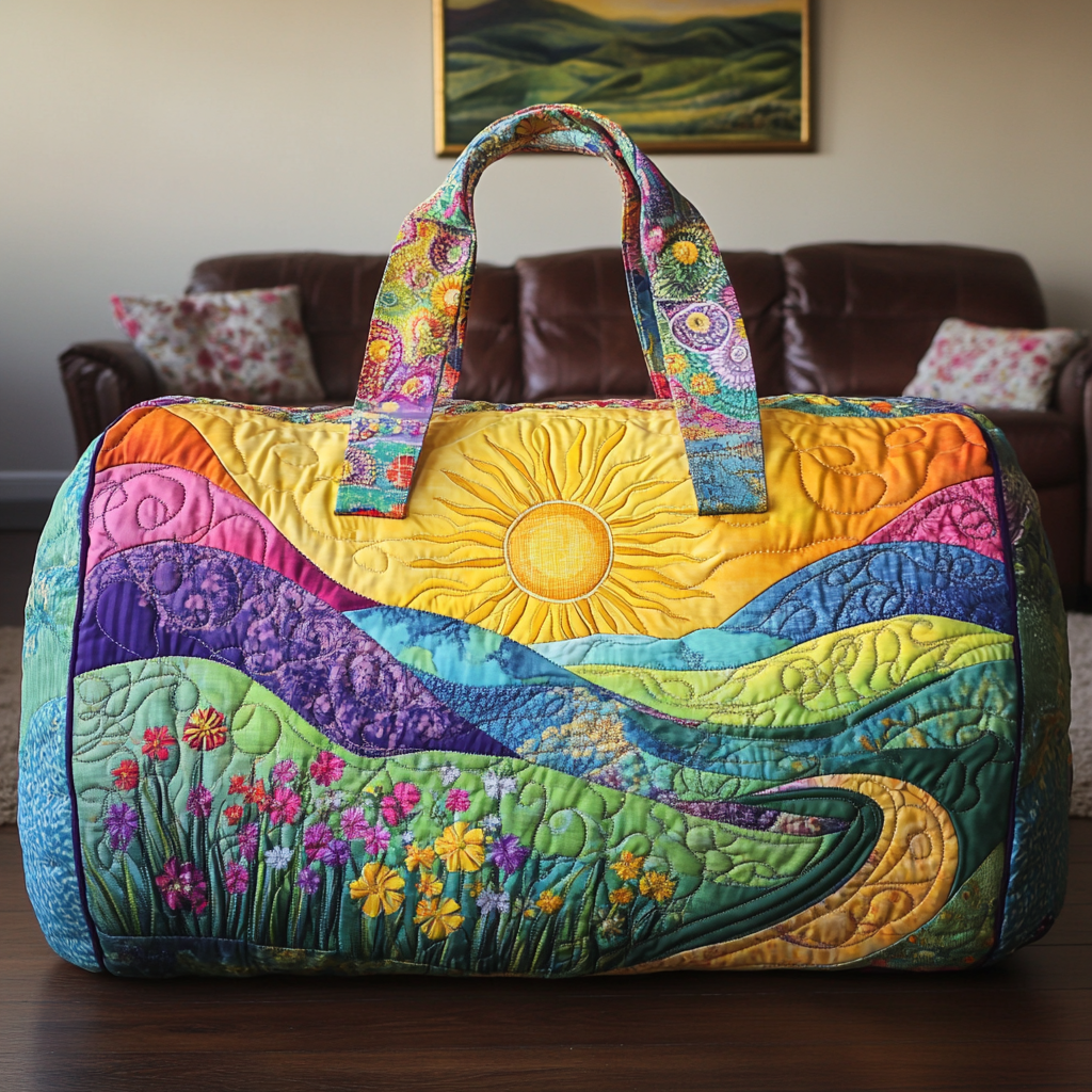 Gesteppte Reisetasche – Goldener Horizont