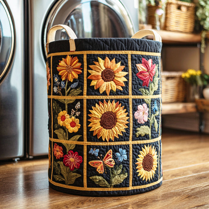 Gesteppter Wäschekorb – mit Sonnenblume NCU0QN042