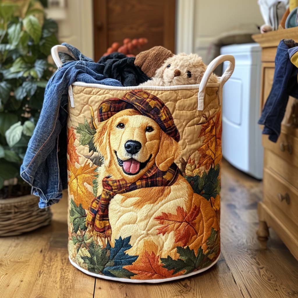 Gesteppter Wäschekorb – mit Golden Retriever NCU0QN013