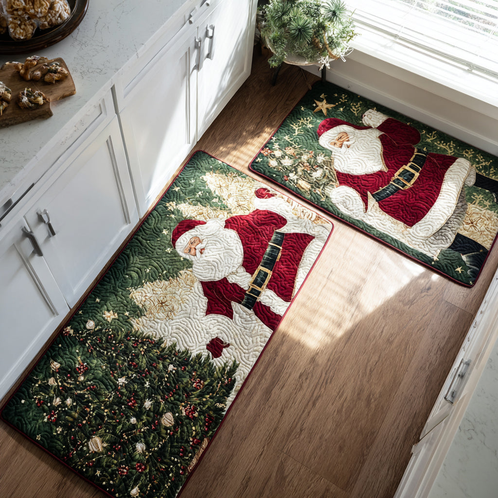 Rutschfester Küchenteppich – Weihnachts- goldenem Weihnachtsmann NCU0DV8494