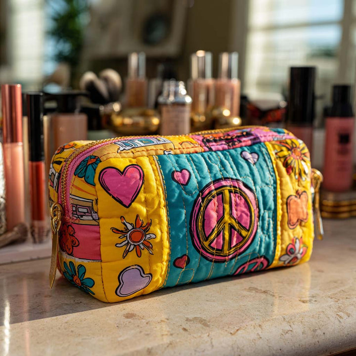 Gesteppte Kosmetiktasche mit Retro-Patchwork NCU0XD875