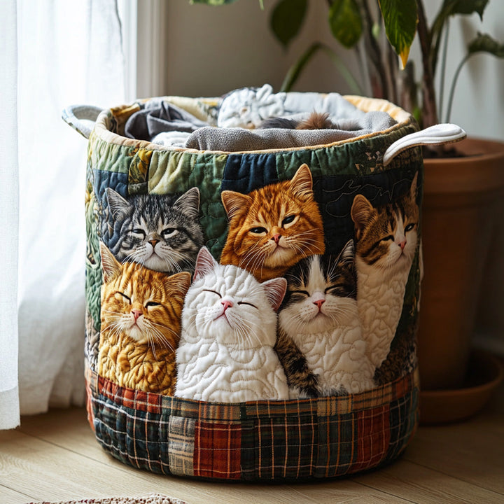 Gesteppter Wäschekorb – mit Katzen NCU0DV852