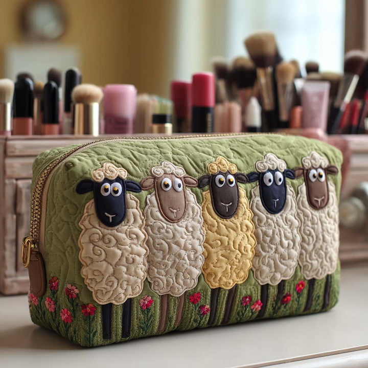 Gesteppte Kosmetiktasche mit fröhlichem Flock NCU0NT10386