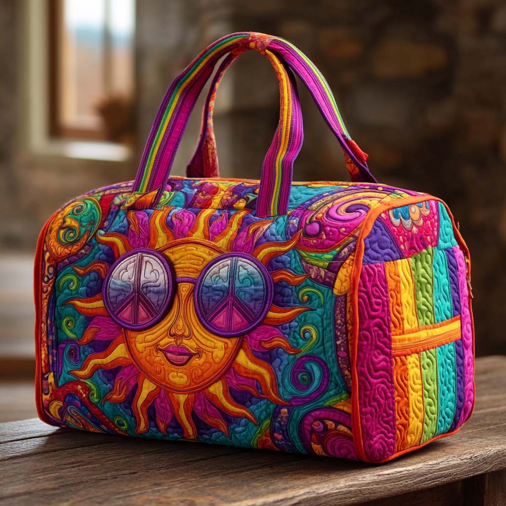 Gesteppte Reisetasche – Hippie-Sonne