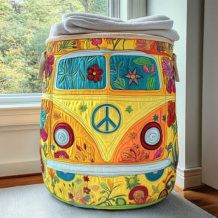 Gesteppter Wäschekorb – im bunten Hippie-Stil NCU0QN026