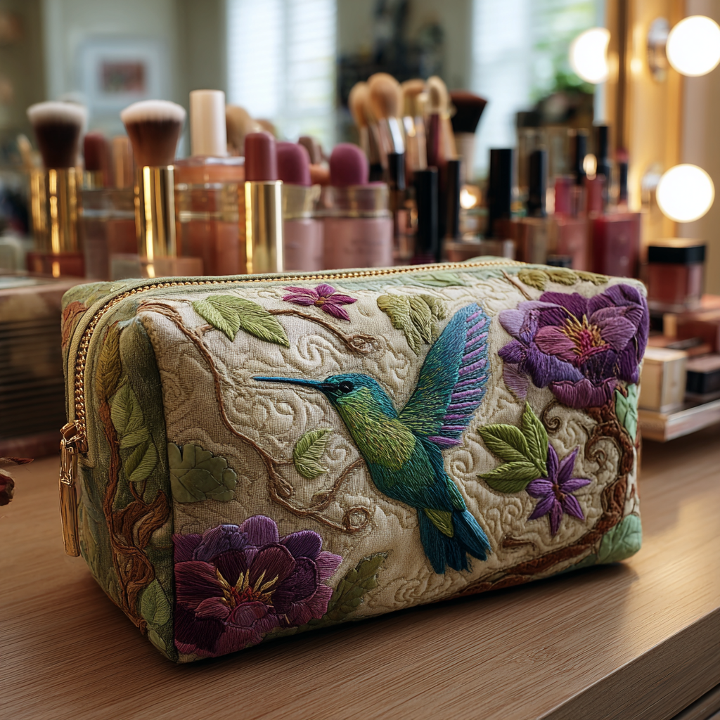 Gesteppte Kosmetiktasche mit leuchtendem Kolibri NCU0DK10214