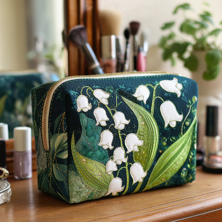 Gesteppte Kosmetiktasche mit zarten Lilien NCU0NT10172