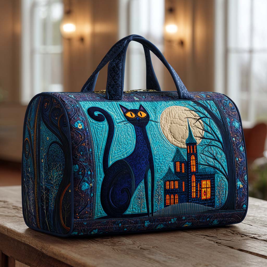 Gesteppte Reisetasche – Nachtkatzen