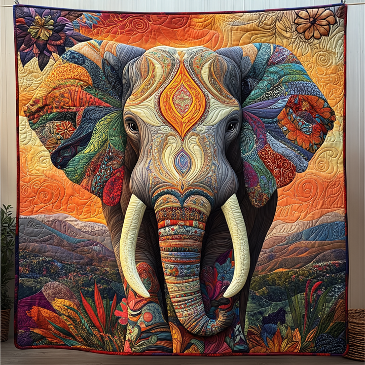 Gesteppte Decke – Elefant im Mondschein NCU0DK660