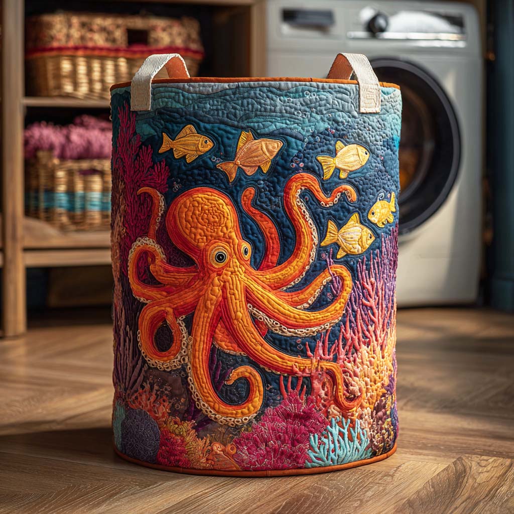 Gesteppter Wäschekorb – mit Oktopus NCU0NTD116
